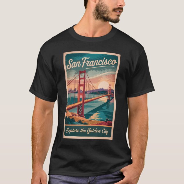 T-shirt San Francisco California Golden Gate Bridge Travel (Devant)