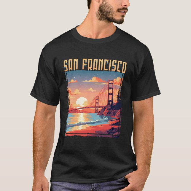 T-shirt San Francisco California Golden Gate Bridge Vacati (Devant)