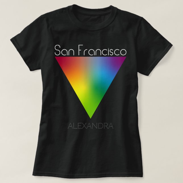 T-shirt San Francisco Gay LGBT Queer Rainbow Triangle Nom (Design devant)
