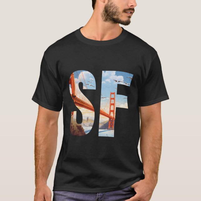T-shirt San Francisco Iconic Golden Gate Bridge Sf Shoreli (Devant)