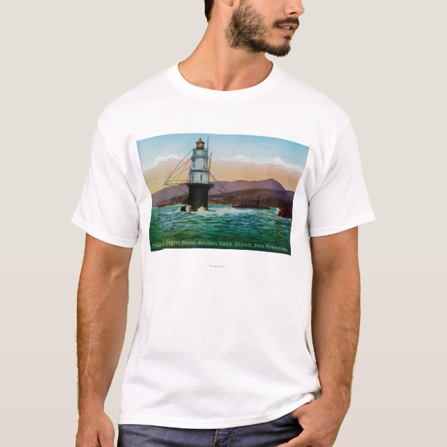 T-shirt San Francisco, phare de roche de mille de CA (Devant)