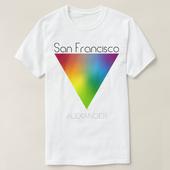 T-shirt San Francisco Rainbow Triangle Gay LGBT Pride Nom (Design devant)