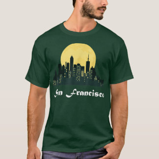 T-shirt San Francisco SkylineLumineuse Moon San Diego City