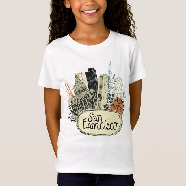 T-Shirt San Francisco tirée par la main (Devant)