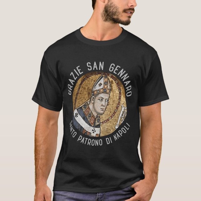 T-shirt San Gennaro Patron Saint de Napoli Fière Italienne (Devant)