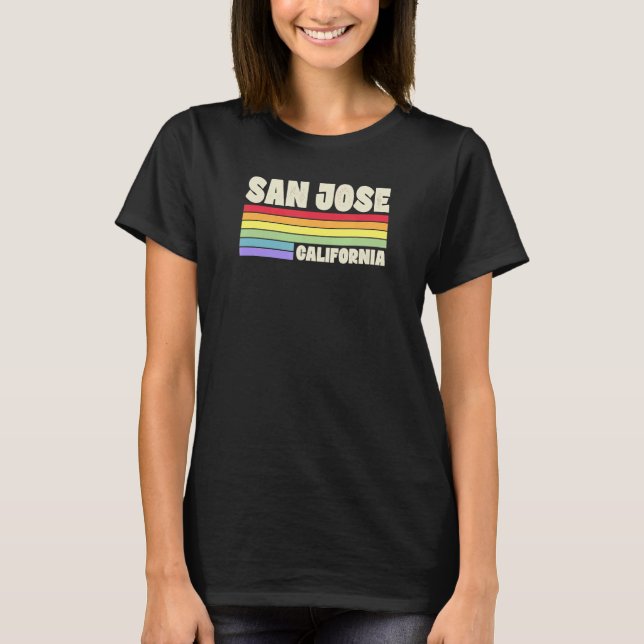 T-shirt San Jose California Pride Rainbow Flag Gay pride M (Devant)