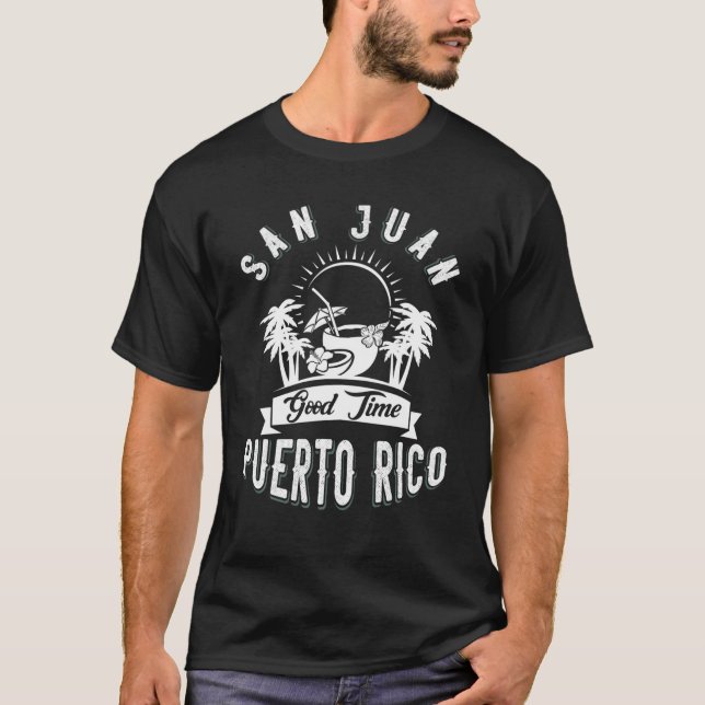 T-shirt San Juan, Porto Rico Souvenir Fierté de vacances B (Devant)