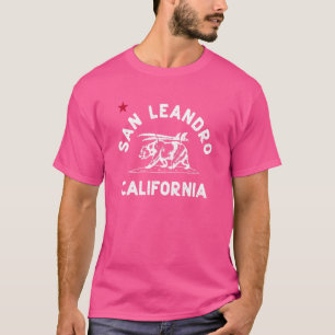 T-shirt San Leandro California Beach Drapeau Ours Surf Ca