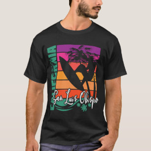 T-shirt San Luis Obispo California Retro Sunset Beach Surf