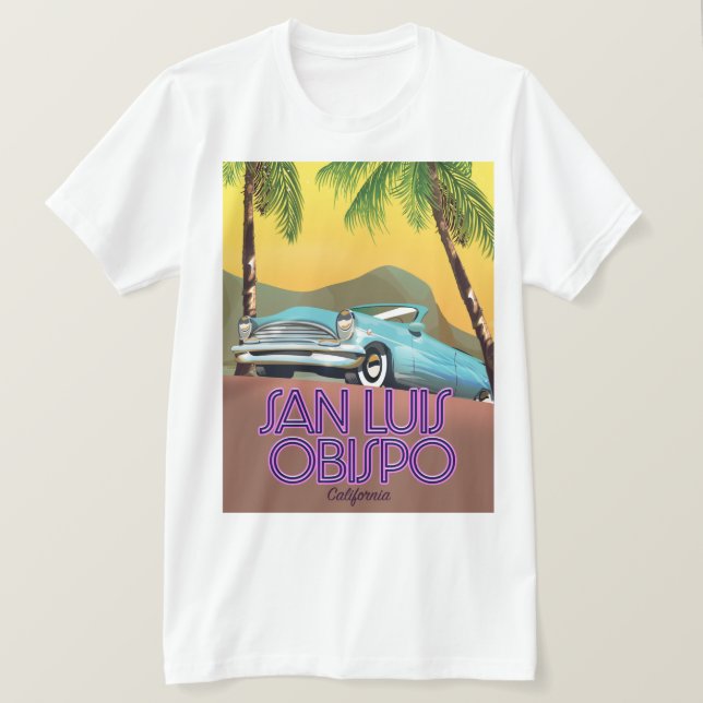 T-shirt San Luis Obispo California Travel poster (Design devant)