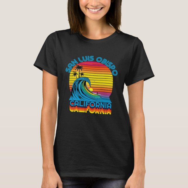 T-shirt San Luis Obispo Retro Throwback Surf & Beach Souve (Devant)
