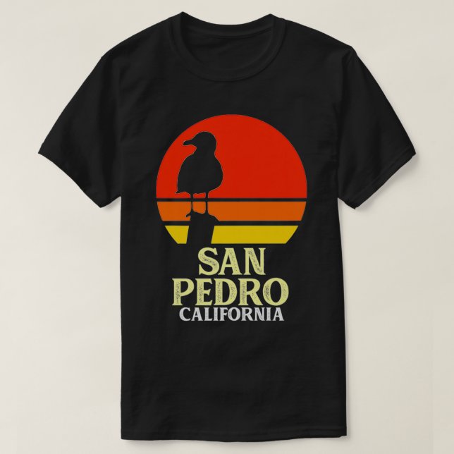 T-shirt San Pedro California Beach Seagull Premium (Design devant)
