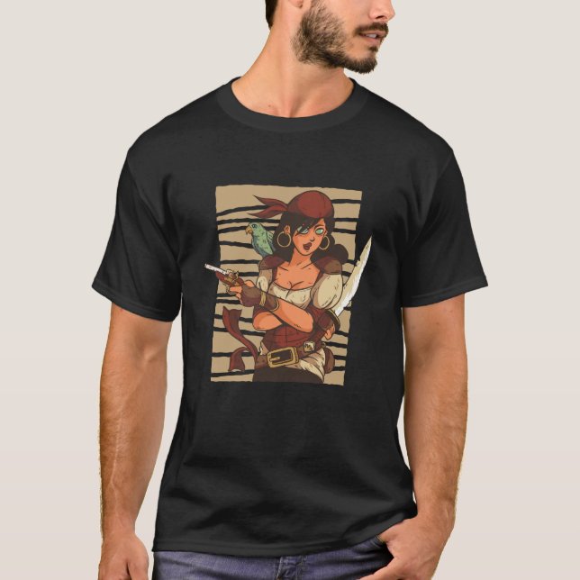 T-shirt San Pedro California Pirate Girl (Devant)