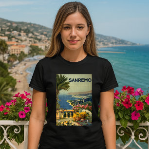 T-shirt San Remo, Italie Voyage Tourisme Vintage