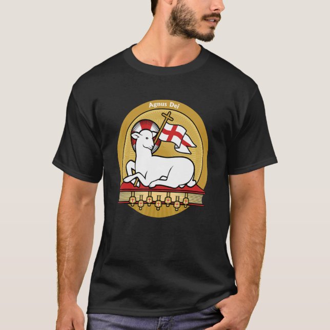 T-shirt Sanctus Agnus Dei Lampe Dieu Masse latine traditio (Devant)