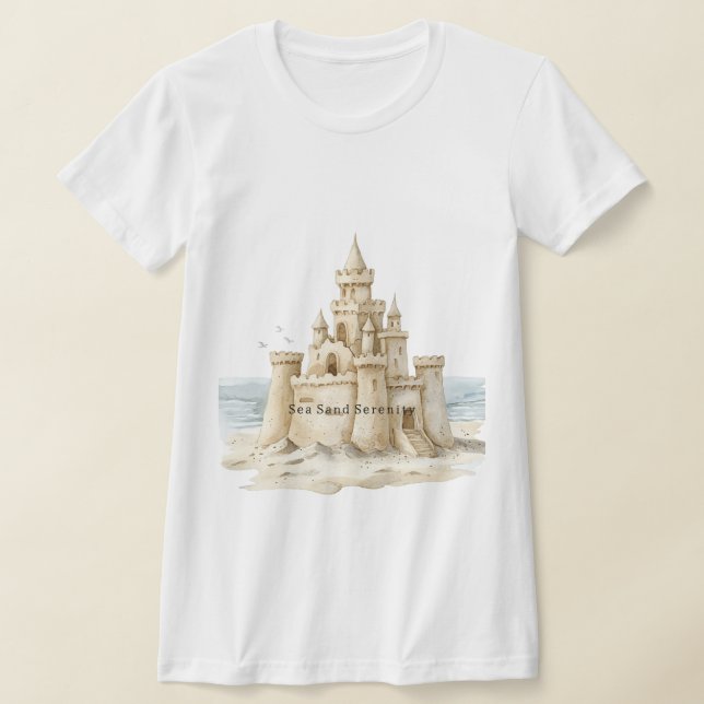 T-shirt Sand Castle Beach Sea Sand Serenity (Poser)