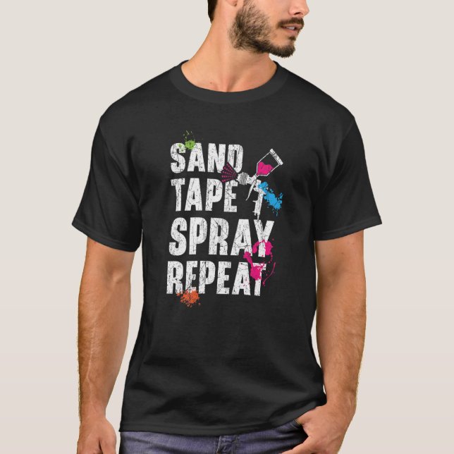 T-shirt Sand Tape Spray Repeat Car Detailing Auto Body Pai (Devant)