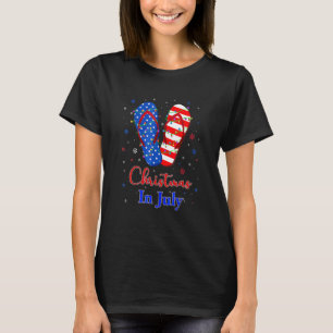 T-shirt Sandales patriotiques rouges blanches bleues Noël