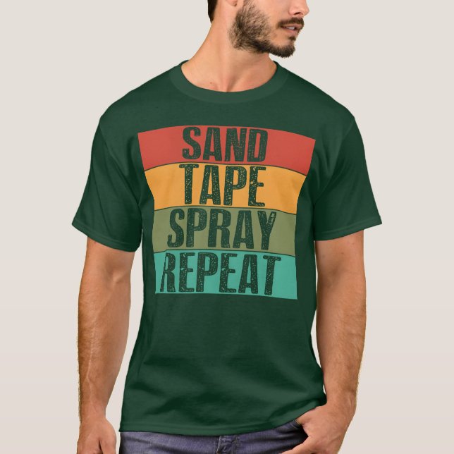 T-shirt Sandape Spray Repeat Auto Body Painter Car retro f (Devant)