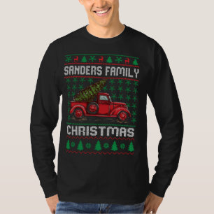 T-shirt Sanders Famille Vilain Chandail de Noël Camion Rou