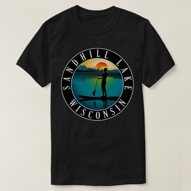 T-shirt Sandhill Lake Wisconsin Paddboard (Design devant)
