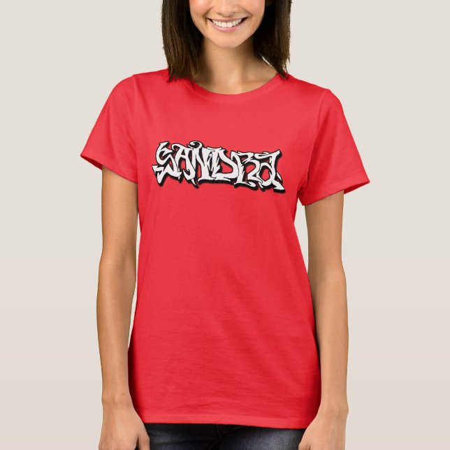 T-shirt Sandra Graffiti Nom T Chemise (Devant)