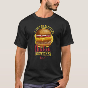 T-shirt Sandwich au poulet J'adore les burgers de poulet