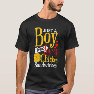 T-shirt Sandwich au poulet pour enfants garçons Burger au