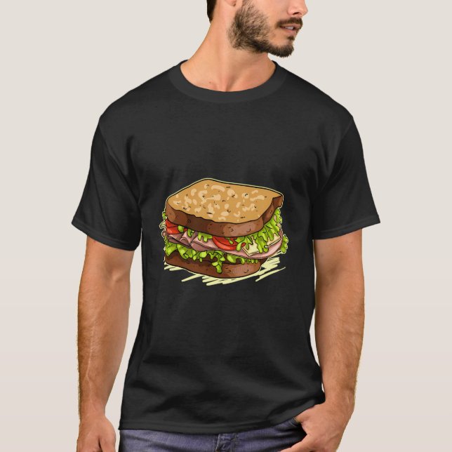T-shirt Sandwich Blé entier Turquie Jambon Jour Sandwich 2 (Devant)