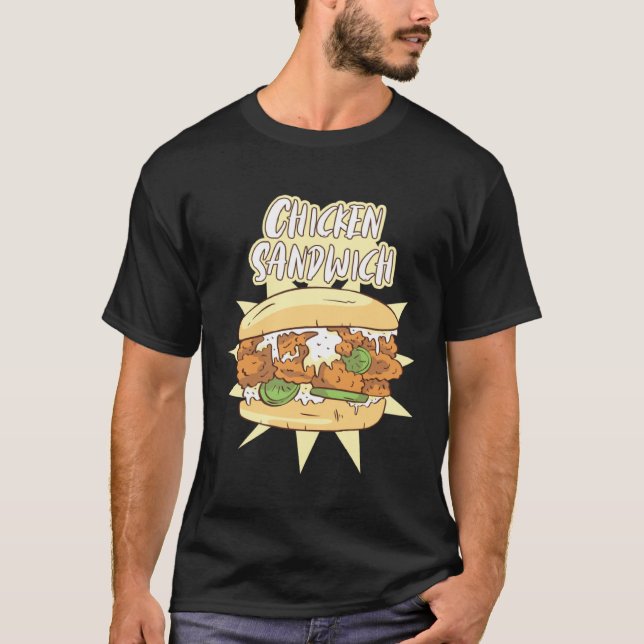 T-shirt Sandwich Burger de poulet Sandwich (Devant)