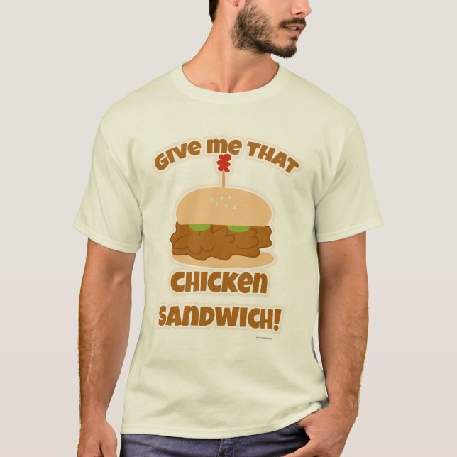 T-shirt Sandwich épique de poulet Love Slogan (Devant)