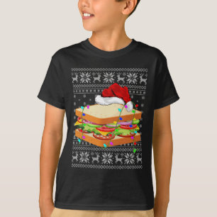 T-shirt Sandwich Nourriture Lover Xmas Éclairage Sandwich