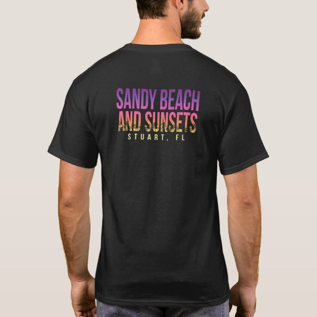 T-shirt Sandy Beach Et Sunsets Stuart Summer Floride Trop (Dos)