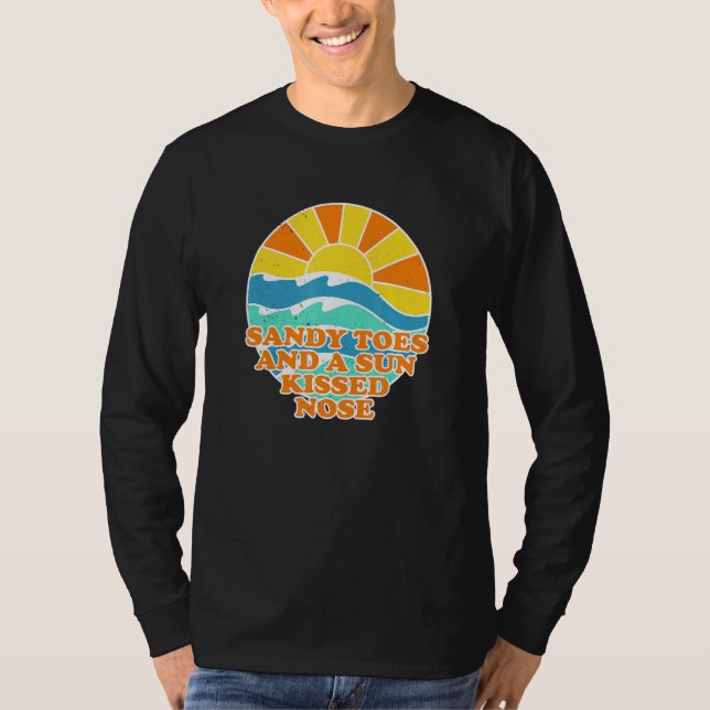 T-shirt Sandy Toes Sun Kissed Nose Beach Bum Été (Devant)