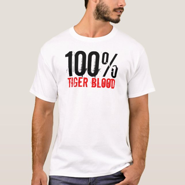 T-shirt Sang 100% de tigre (Devant)