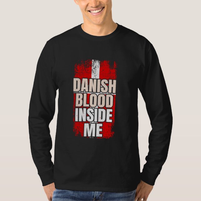 T-shirt Sang danois en moi Drapeau Danemark (Devant)