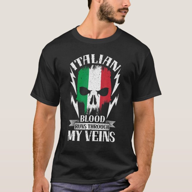 T-shirt Sang Italien Traverse Mes Veines Pays Italie (Devant)