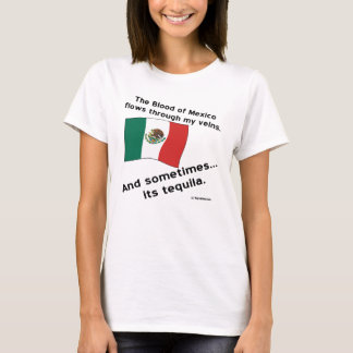 T-shirt Sang Le Mexique Traverse Les Veines Parfois Tequil