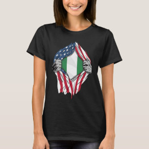 T-shirt Sang nigérian en moi drapeau du Nigeria
