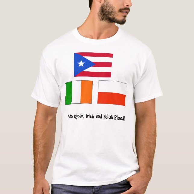 T-shirt Sang portoricain, irlandais et polonais ! (Devant)