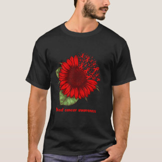 T-shirt sang rouge cancer conscience tournesol cadeau guer