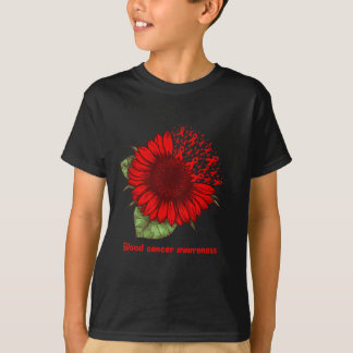 T-shirt sang rouge cancer conscience tournesol cadeau guer