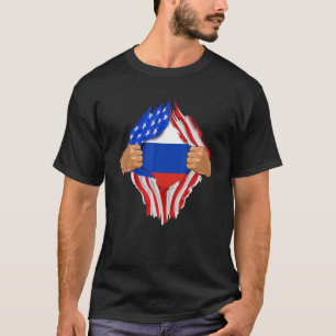 T-shirt Sang Russe en moi Russie Drapeau cadeau