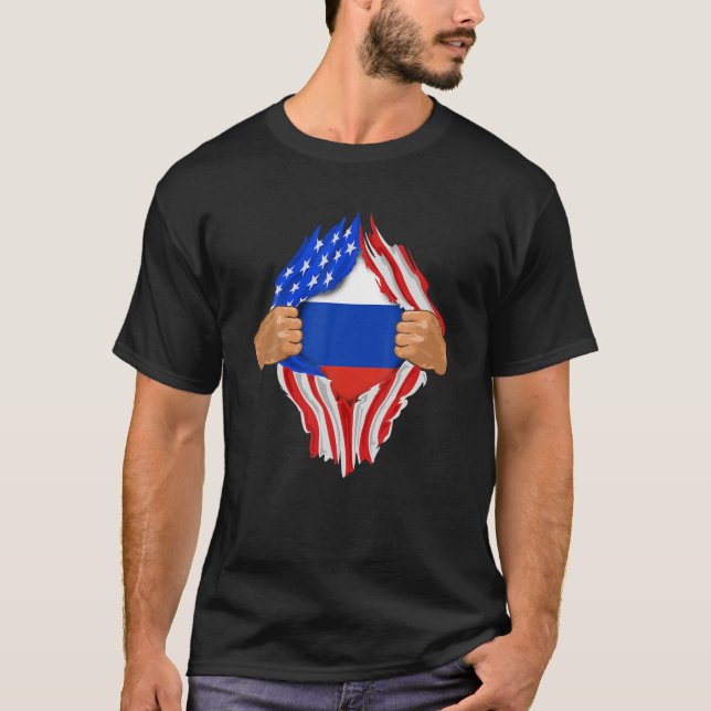 T-shirt Sang Russe en moi | Russie Drapeau cadeau (Devant)