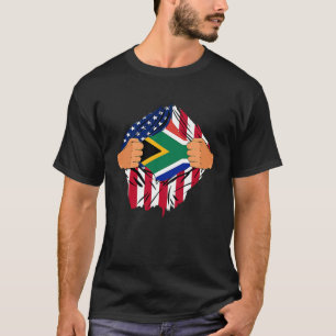 T-shirt Sang sud-africain en moi américain sud-africain