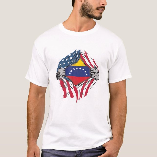 T-shirt Sang vénézuélien en moi Venezuela Drapeau Bandera (Devant)