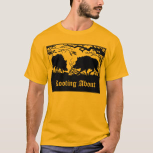 T-shirt Sanglier enracinant le vieux avant et dos