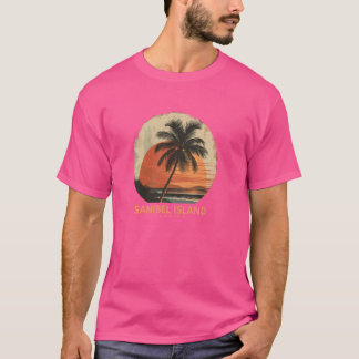 T-shirt Sanibel Island FL Floride Palmiers Sunset Beach