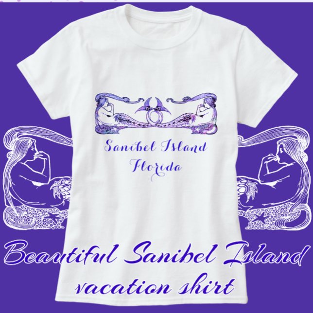 T-shirt Sanibel Island Floride Joli Msirènes Art Déco (Créateur téléchargé)