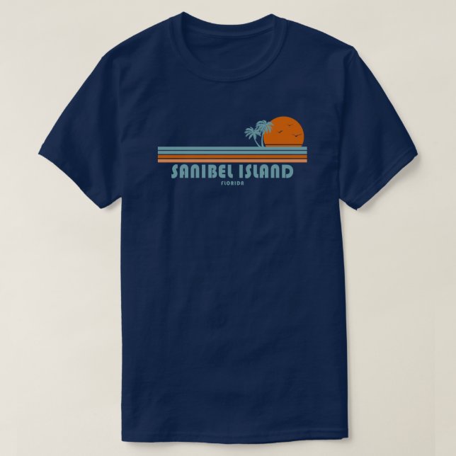 T-shirt Sanibel Island Floride palmiers solaires (Design devant)